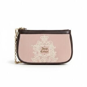Juicy Couture Pink and Brown Clutch with Chain